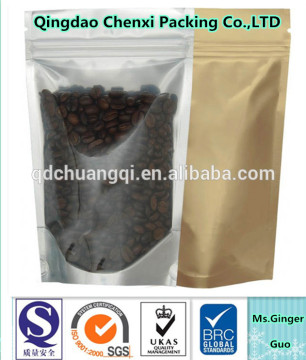 China wholesale plastic stand up coffee packaging bag pouch with breathable valve
