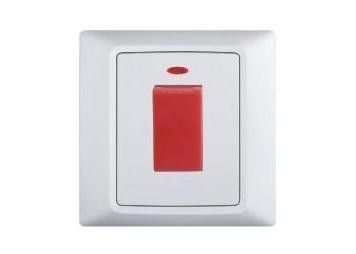 Iron Galvanized 45a 250v , 1 Gang Electric Wall Switches With Fireproof Front Board