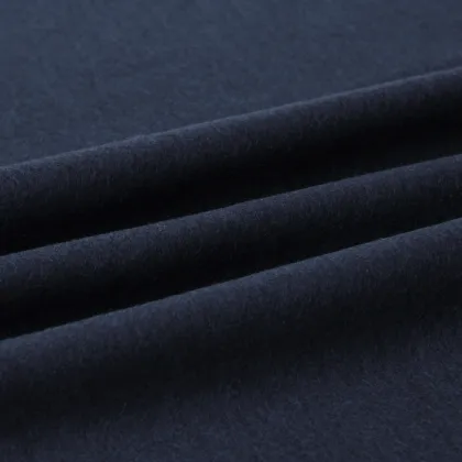 Navy and Jet Black Wool Fabric