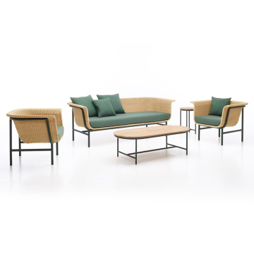 Modern Rattan Wicker 3 Seater Home Sofa Set