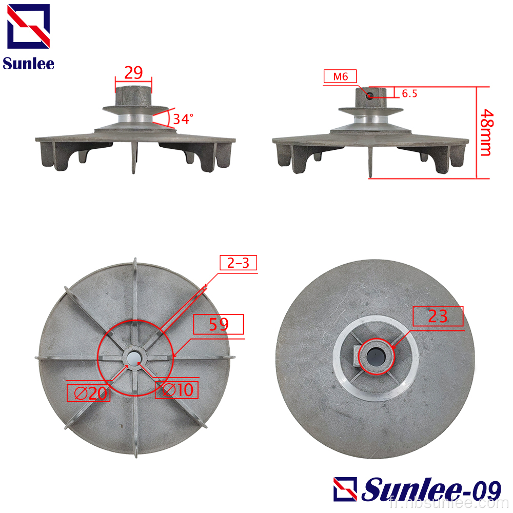 Lave-linge à double cuve Diamètre de la poulie en aluminium 60mm