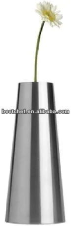 stainless steel Brushed finish Conical Flower vases