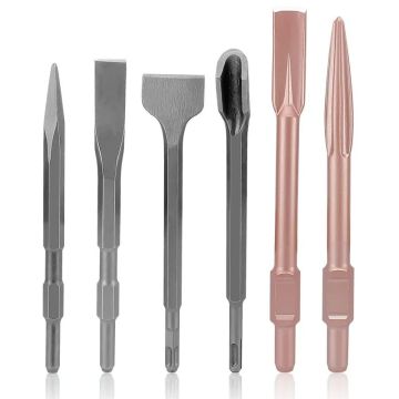 SDS Plus and SDS Max Chisels: Hex Point Groove and Flat Types for Concrete and Brick Wall Drilling