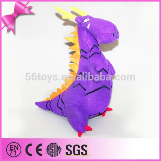 fabric soft stuffed big size monster toy plush purple dinosaur