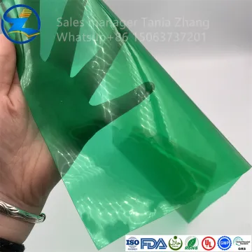 Colored soft green PVC film for making bags