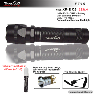 Q5 LED HGH Power 225lumens One Mode Tactical Flashlight PT10