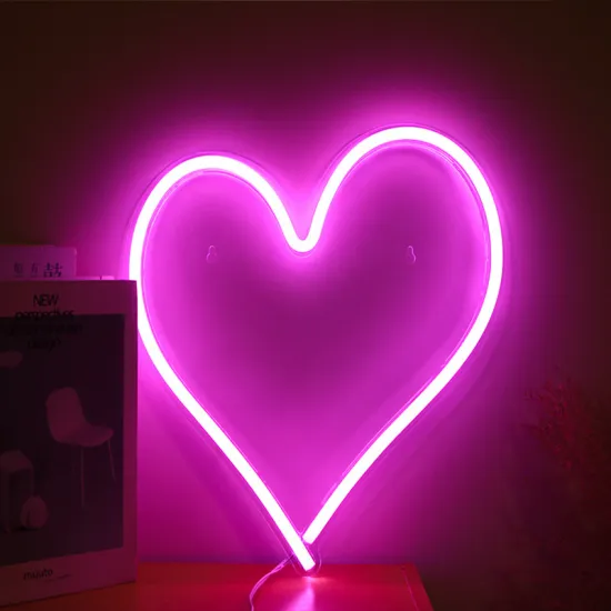 Pink Heart Neon Sign - SHENPU LED Lights for Bedroom Gifts for Women