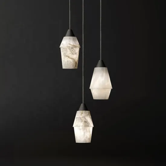 Modern Marble Alabaster Suspension Light for Bedroom, Kitchen, and Dining Table