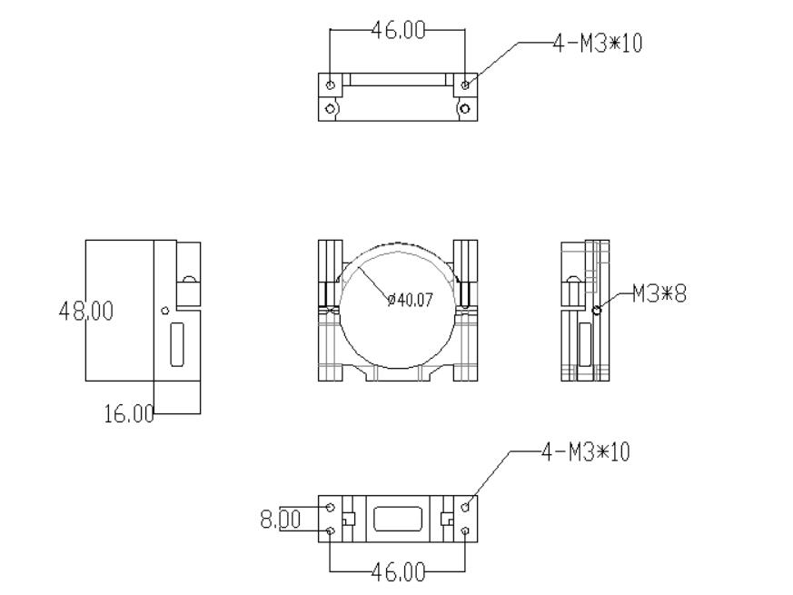 40mm Alloy Pipe Clamp Dimension