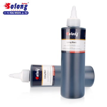 Solong dövme 8 oz ling siyah mürekkep profesyonel dövme pigment astar kalıcı makyaj mürekkebi