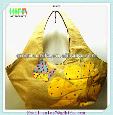 HIFA Cheap Yellow Canvas Handbag Printed Canvas Tote Bag