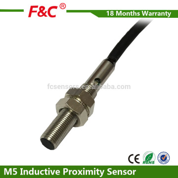 Dia 5mm small round shield inductive proximity switch with CE