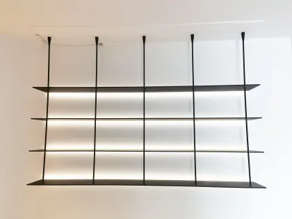 DSTPEL NEW Hanging LED Storage Shelves for Living Room - Aluminum Wall Mount