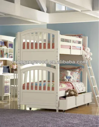 Solid wooden double school dormitory bed toddler bunk beds
