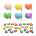 Romantic Matter Faceted Heart Resin Flatback Crafts 100Pcs Diy Necklace Pendant Making Art Decor Girls Hair Clip Ornament