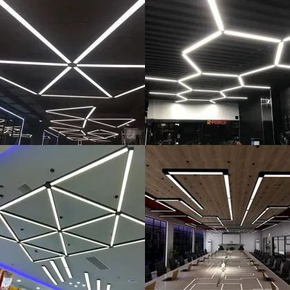 Modern Minimalist LED Linear Light for Office Chandeliers