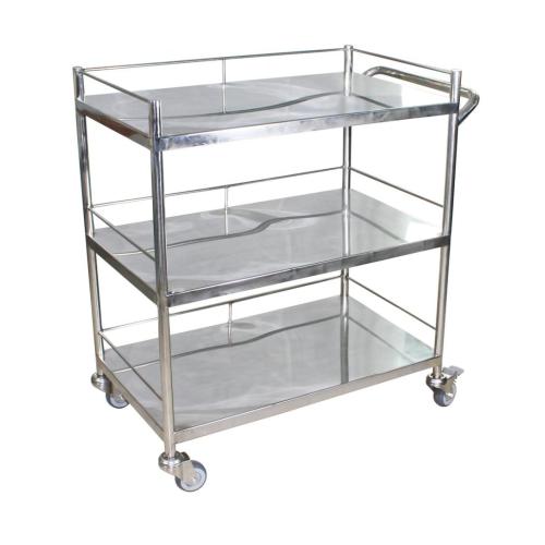 Factory Prijs Roestvrij staal Medical Cart Hospital Trolley