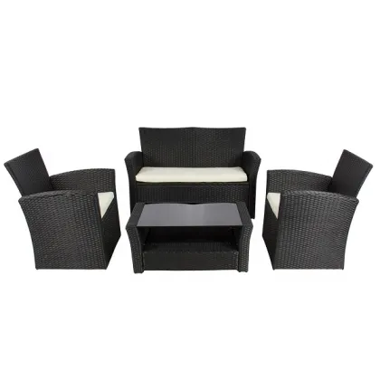 European Style Outdoor Coffee Shop Rattan Sofa and Chair Sets