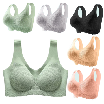 Seamless V Neck Vest Top Bra: Wire Free, Removable Padded Bralettes in Solid Colors