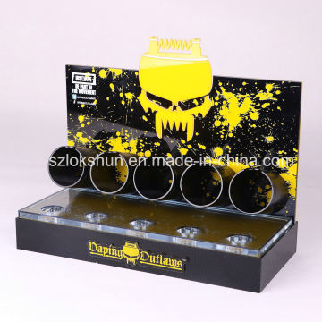 Customized Acrylic Counter Display Inserted 5 Holes for E-Cigarette, E-Liquid Acrylic Display Rack