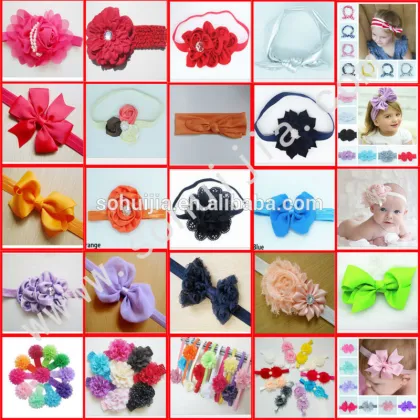 wholesale St'Patrick Baby Headband with Shabby flower Headband handmade Baby Headband pearl rhinestone