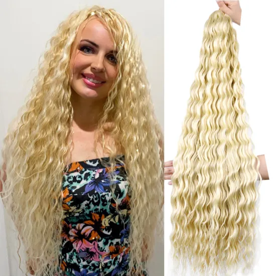 Hot sell Hair 32Inch 100G  synthetic deep wave twist hair extension wavy braiding hair