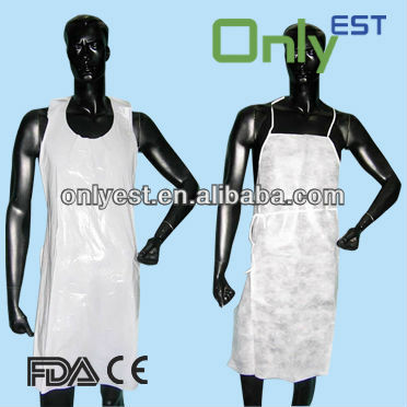 Disposable industrial use water resisitant PE Apron with CE certificate