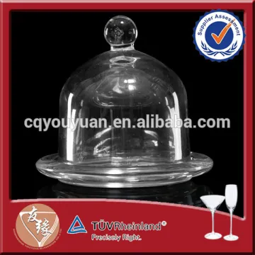 Home Decorative Clear Glass Bread/Cake/Cheese Plate with Glass Cover