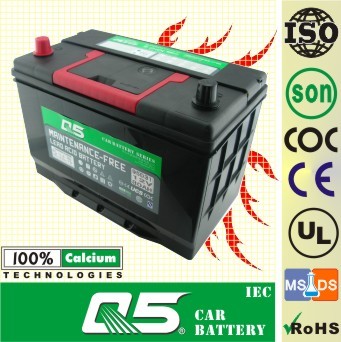 JIS-105D31 12V90AH Korea Type Maintenance Free Car Battery