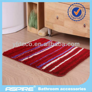 modern bathroom rug with red