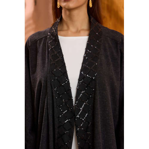 باتوینگ عبای مشکی پولکی مشکی