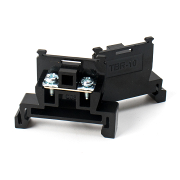 Black DIN Rail Mounted Screw Terminal Block TBR-10