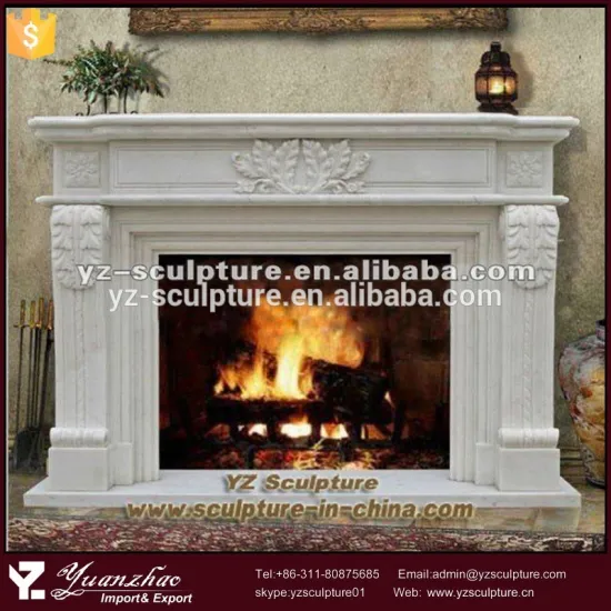 indoor small adjustable white marble fireplaces mantel for sale