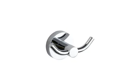 Brass Chrome Double Towel Robe Holder Hook Wall Mounted Round Robe Hook