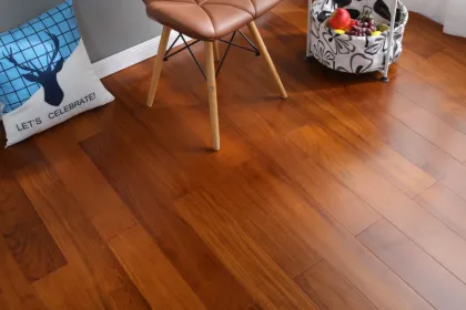 prefinished golden color burma teak flooring