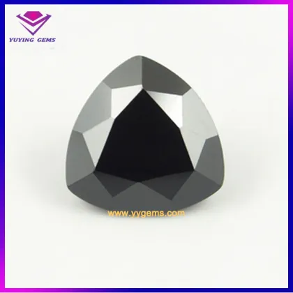 Trillion Cut Black CZ Fat Triangle Shape Cubic Zirconia Gem Making