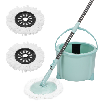 360 Degree Rotating Mop with Cleaning Bucket, 2 Microfibre Heads, and Adjustable Handle for Home Wooden Floor Cleaning