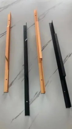 Aluminum handle for non opening cabinet door