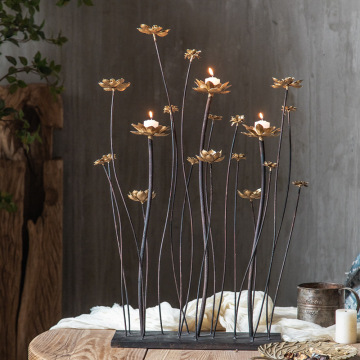 Lampada del percorso della sala da matrimonio - oggetti di ferro a due colori in oro e argento per il sentiero dei fiori di miglio