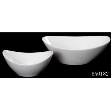 Boat shape , porcelain dish / salad bowl