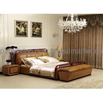 good quality /competitive price modern leather double soft bed