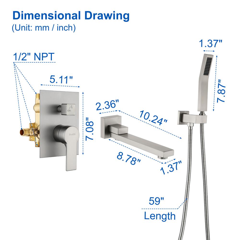 Concealed bath filler 88030bn 5