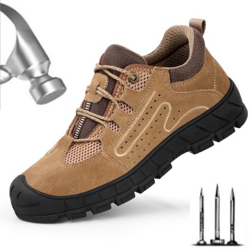 Breathable Safety Shoes Men Steel Toe Shoes Puncture Proof Work Safety Boots Men Work Shoes Wear-resistant Hiking Work Sneakers