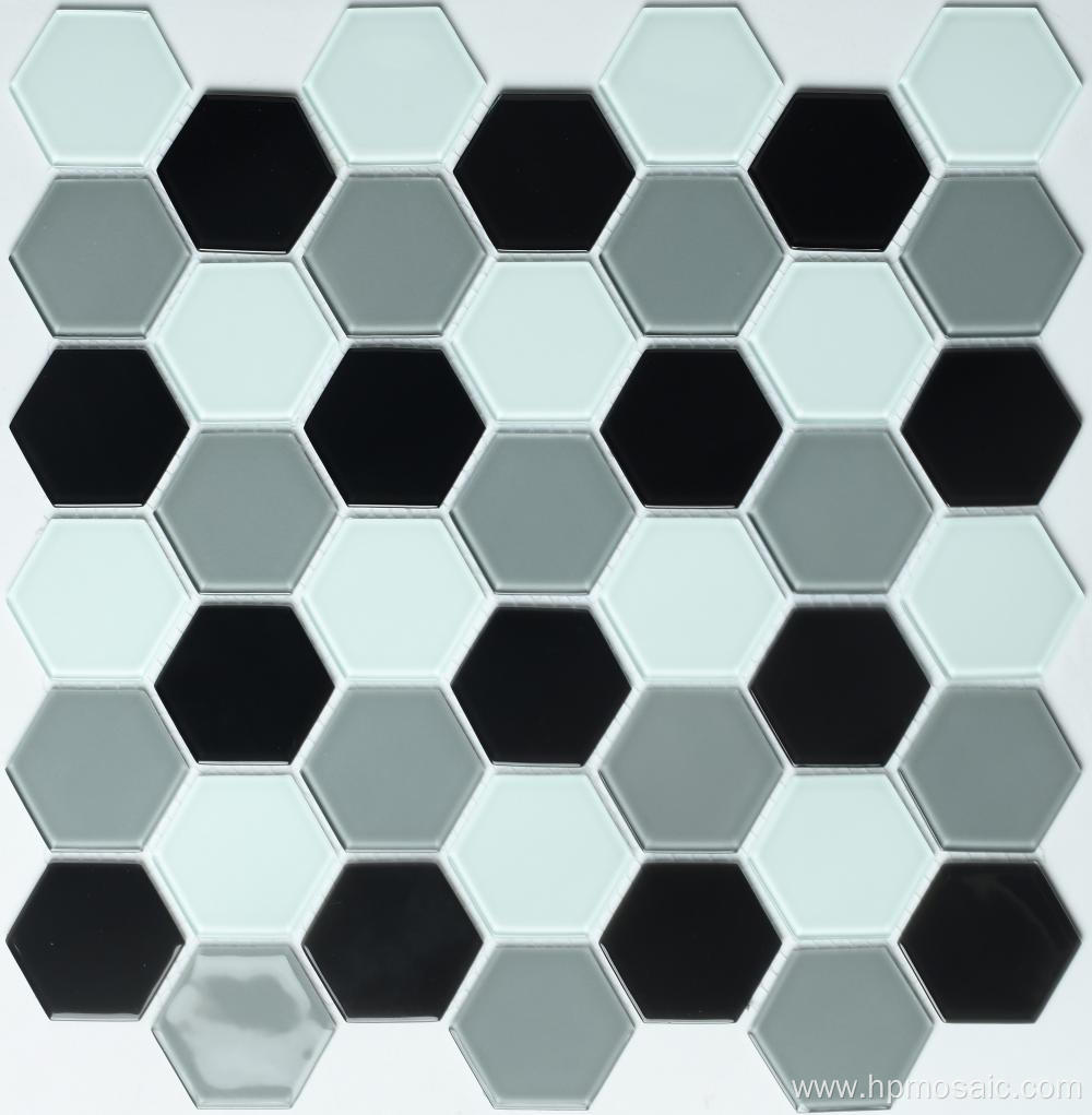 Hexagonal Glass Mosaic Background Wall