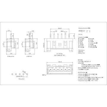 2.50mm pitch 180° Wafer Connector Series AW2508V-xP