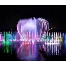 Color changing music dry fountain