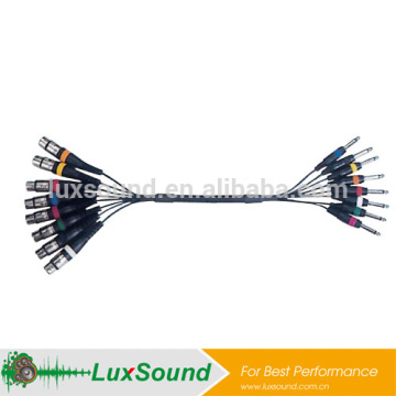 Female XLR to male mono 1/4" jack audio snake cable