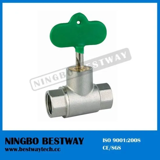 Nickel Plated Forged Brass locking ball valve with key