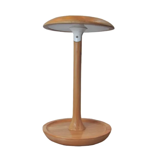 Nordic Style Residential Mushroom Desk Lamp Adjustable Eye-care Wood Finish Base Lamp