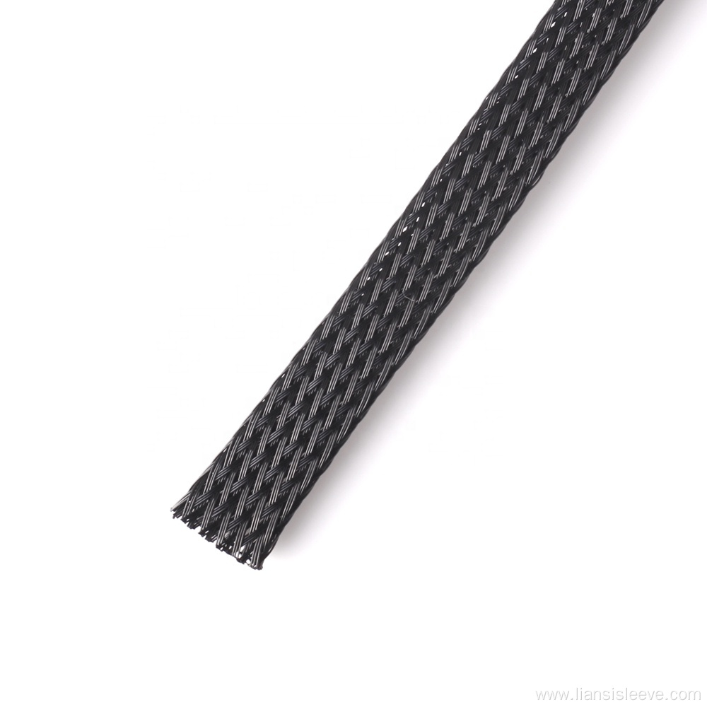 8MM PET Black Braided Sleeves fabric cable sleeving